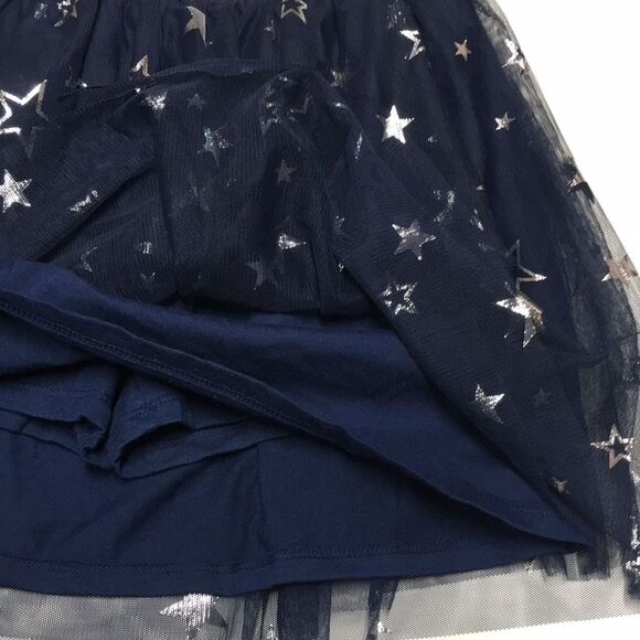Jumping Beans 4th of July Elastic Waist Blue Silver Starry Skirt girls 8 - Picture 2 of 5